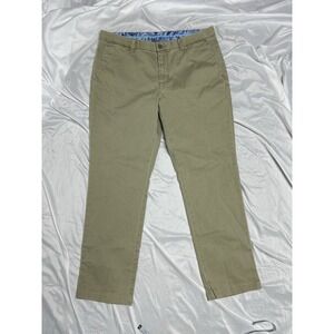 Tommy Bahama Pants Men's 36x32 Khaki Flat Front Stretch Cotton Chinos Preppy